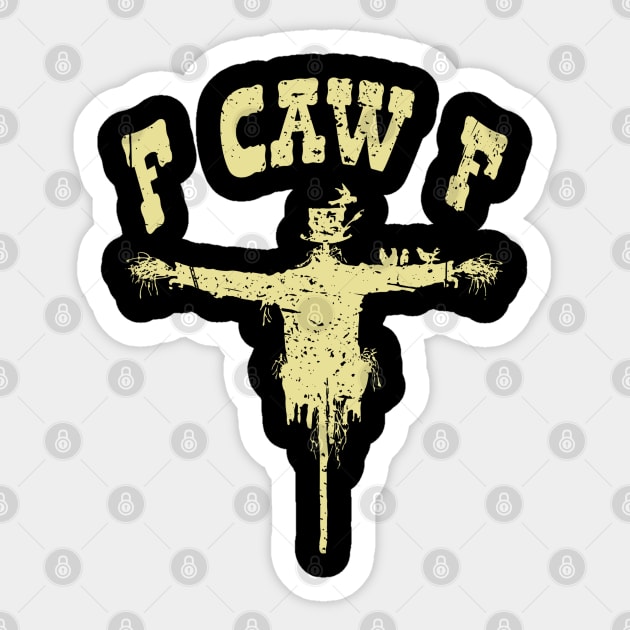F-CAW-F Scarecrow – Distressed Halloween Design Sticker by Stylecombinator